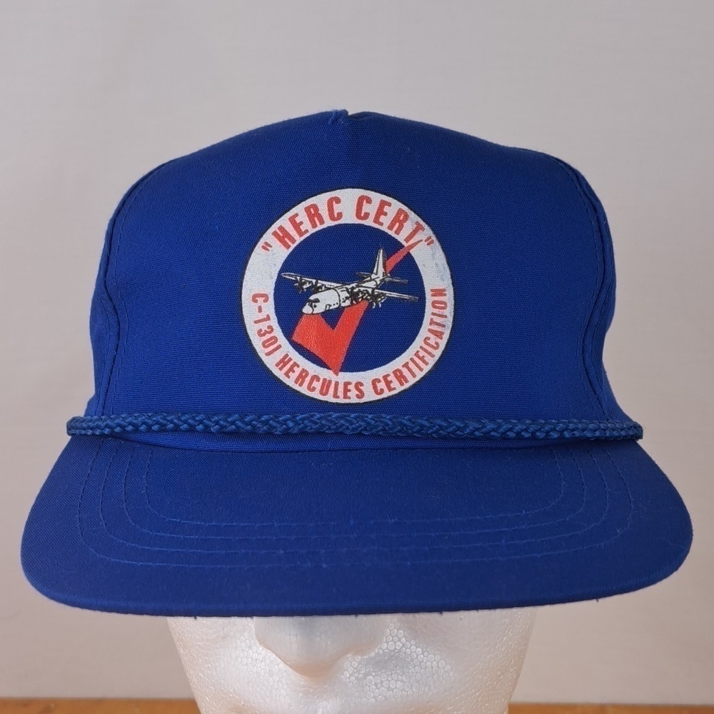 Vintage rope brim blue Aviation Hercules Certification snapback casual hat